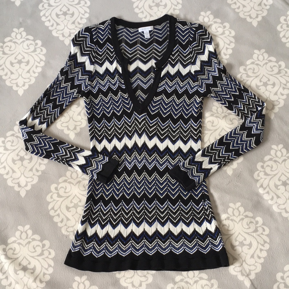 Charter Club - Blue, Black, White Long Sweater